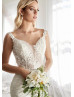 Ivory Floral 3D Lace Beaded Mermaid Wedding Dress